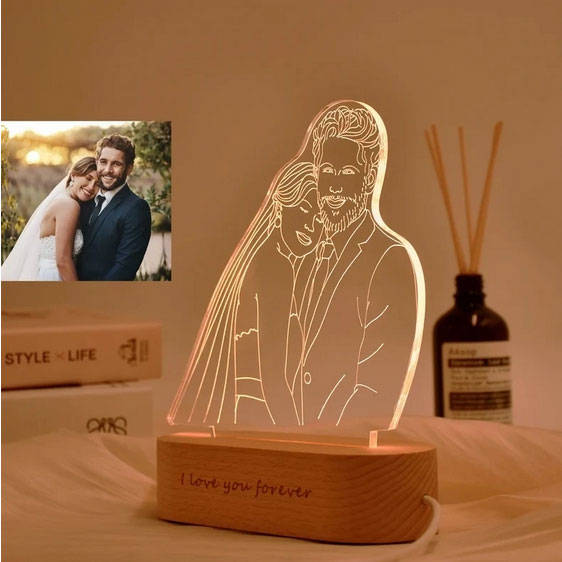 Personalizirana foto 3D svjetiljka, prilagodljiva vašoj fotografiji, za poklon