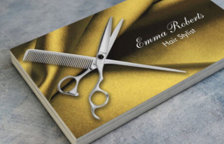Hair Stylist Scissor & Comb Elegant Gold Business Card