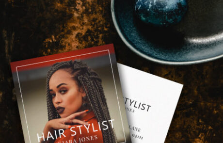 Modern Hair Stylist Photo Square Business Card