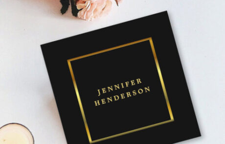 Modern stylish black and gold professional square business card