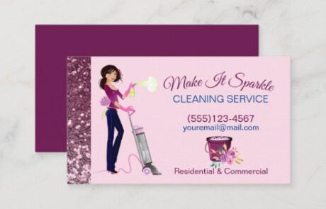 Cute cartoon cleanina service business card